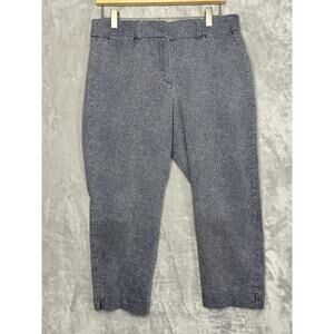 Ann Taylor LOFT Riviera Pants Womens 8P Petite Blue Dot Print Chino Julie Ankle